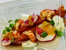 A Finnair meal is pictured in Vantaa, Finland, on October 22, 2020. 