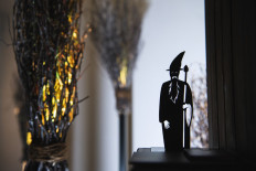 The Wizards is displayed at the HEX!, a museum of Witch Hunt, on October 1, 2020 in Ribe, Denmark. 