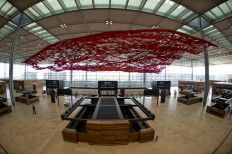 This file photo taken on September 11, 2012 shows the main check-in hall of at the Berlin Brandenburg Airport (BER) 'Willy Brandt' in Schoenefeld near Berlin. 