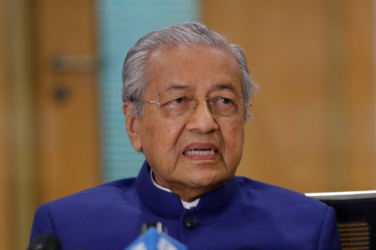 Malaysia's former prime minister Mahathir Mohamad, speaks at a press conference in Kuala Lumpur on August 7, 2020.