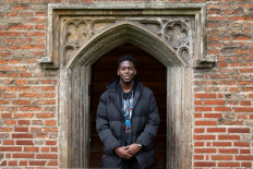 Cambridge engineering student Matthew Omoefe Offeh poses for a portrait at Cambridge University in Cambridge, on October 14, 2020.  