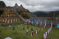 View of the archaeological site of Machu Picchu, in Cusco, Peru during its reopening ceremony on November 01, 2020, amid the new coronavirus pandemic. 