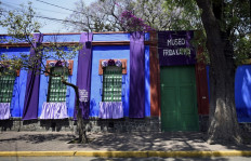 Picture of the La Casa Azul of Frida Kahlo museum, closed due to the global pandemic of the new coronavirus, COVID-19, in Coyoacan neighborhood in Mexico City, taken on March 22, 2020.