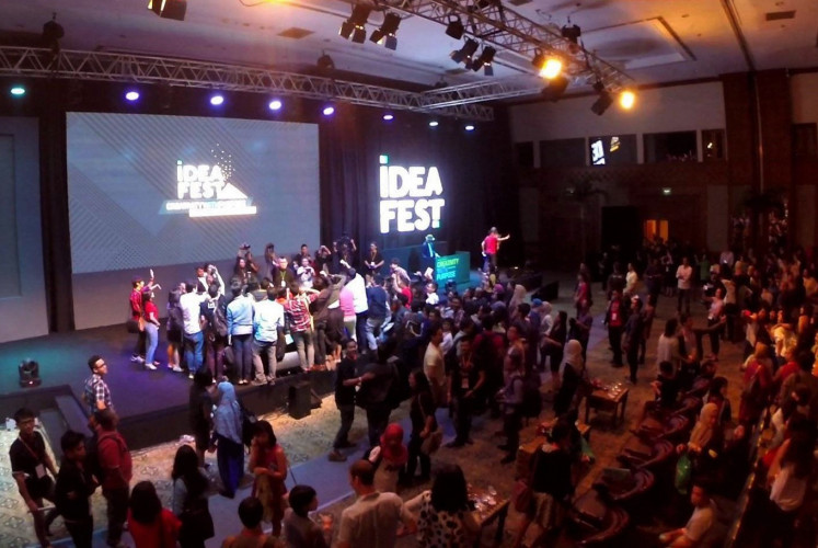 Going online: A crowd gathers during Ideafest 2015 in Jakarta. The premier festival for the country’s creative industry shifts to an all-online format for its ninth edition this year.