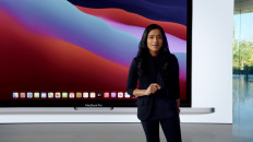 Apple's Shruti Haldea discusses the new 13-inch MacBook Pro powered by M1 in this still image taken from a keynote video at a special event at Apple Park, Cupertino, California, US, on November 10, 2020. 