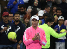 Rafael Nadal of Spain looks on during the inauguration of the Rafa Nadal Academy Kuwait, at Shaikh Jaber Al Abdullah Al Jaber Al Sabah International Tennis Complex in the Kuwaiti capital, on Feb.5.
