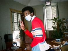 A model gestures during the shooting of the first episode of the mini-series 'Ouverture of something that never ended' as part of the presentation of Gucci's last collection in Rome, Italy, in this handout photo released on November 16, 2020. 