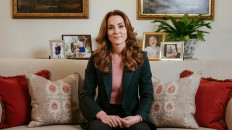 Britain's Catherine, Duchess of Cambridge announces to release the results from her landmark public survey on the early years, '5 Big Questions on the Under Fives' later this week, as is seen in a still image taken from a video, in London, Britain, on November 23, 2020. 