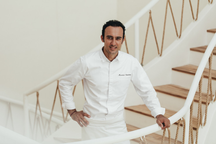 Living his passion: Chef Maurizio Bombini poses at his restaurant, Mauri, in Seminyak, Bali. Opening in 2019, the restaurant serves contemporary Italian cuisine inspired by the chef’s Pugliese origin.