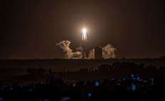 A Long March 5 rocket carrying China's Chang'e-5 lunar probe launches from the Wenchang Space Center on China's southern Hainan Island on Nov. 24, on a mission to bring back lunar rocks, the first attempt by any nation to retrieve samples from the moon in four decades.


