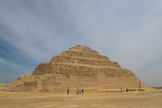 A general view shows the step pyramid of Djoser in Egypt's Saqqara necropolis, south of the capital Cairo, on March 5, 2020. 