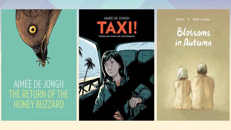 Published: 'The Return of the Honey Buzzard' was adapted into a movie of the same name in 2017, while De Jongh's latest work 'TAXI!' is an autobiographical graphic novel told from the backseat of four taxi rides in four different cities. In 'Blossoms in Autumn', she collaborates with Belgian comic book writer Zidrou. 