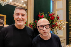 Italian fashion designers Stefano Gabbana (left) and Domenico Dolce pose on December 2, 2020 in Milan. 