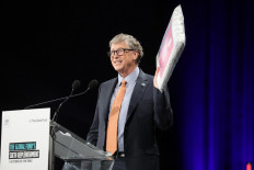 Microsoft founder, co-chairman of the Bill & Melinda Gates Foundation, Bill Gates delivers a speech during the conference of Global Fund to Fight HIV, Tuberculosis and Malaria on October 10, 2019, in Lyon, central eastern France. 
