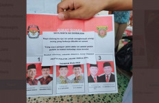 A screenshot of a Twitter post showing a vandalized ballot in Samarinda, East Kalimantan, on Dec. 9, 2020.