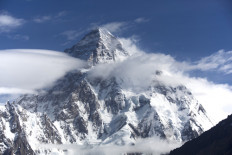 The 8,611 meters K2 mountain, the world's second tallest that straddles Pakistan and China.
