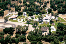 This file photo shows an aerial view of singer Michael Jackson's Neverland Valley Ranch on June 25, 2001 in Santa Ynez, California. 