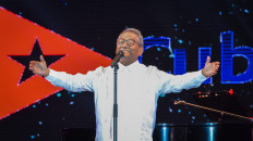 In this file photo taken on July 15, 2018 Mexican singer and composer Armando Manzanero performs during his show in Havana. 