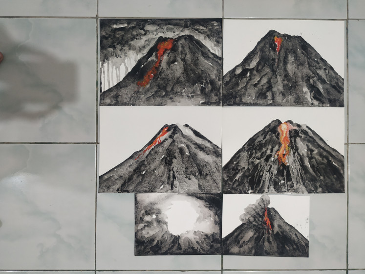 A series of Merapi-themed artwork made spontaneously by Ipeh Nur during the latest eruption