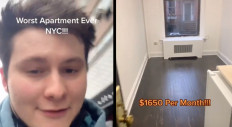 Real estate agent Cameron Knowlton shows what he considers as "the worst apartment in New York." 
