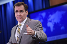 State Department Spokesman John Kirby speaks during the daily briefing at the State Department on January 6, 2015 in Washington, DC. 