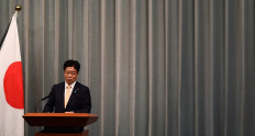 Newly appointed Japan's chief cabinet secretary Katsunobu Kato, delivers a speech during a press conference at the Prime Minister's office in Tokyo on September 16, 2020. Japan's parliament votes on September 16 for the country's next prime minister, with powerful cabinet secretary Yoshihide Suga all but assured the top job, as Shinzo Abe ends his record-breaking tenure.

