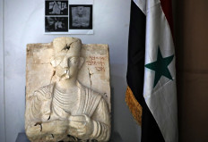A high relief sculpture is presented at the Damascus Museum in the Syrian capital on February 10, 2021. Syria has six sites listed on the UNESCO elite list of world heritage and all of them sustained some level of damage in the 10-year war. Besides Palmyra and Aleppo, the ancient cities of Damascus and Bosra also sustained some damage.