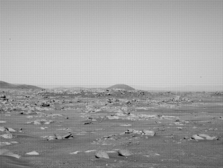 This NASA handout shows an image acquired on March 10, 2021 by NASA's Mars Perseverance rover using its onboard Right Navigation Camera (Navcam). 