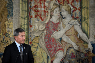 Singapore's Foreign Minister Vivian Balakrishnan gives a press conference after the 14th ASEM Foreign Ministers&rsquo; Meeting at the Royal Palace of El Pardo near Madrid on December 16, 2019.

