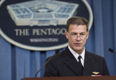 In this file photo US Deputy Chief of Naval Operations Vice Admiral John Aquilino speaks about the results of an investigation into a January incident where Iranian forces detained 10 US Navy personnel, during a press briefing at the Pentagon in Washington, DC, June 30, 2016. 