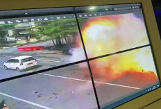 CCTV footage shows a suicide bomb go off outside the Makassar Cathedral in South Sulawesi on Sunday. Scores of people were injured, but only the bombers, a newlywed couple, have died.