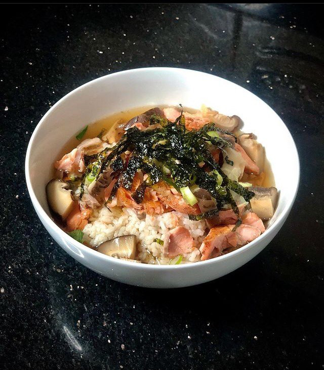 Salmon Chazuke, a Japanese dish that Stacey made in reference to the manga/anime Bungou Stray Dogs