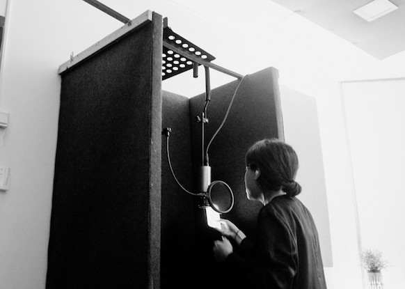 Megalopolis plight: Natasha Udu during the recording of Lomba Sihir's debut album, which tackles themes about living in Indonesia's capital city.