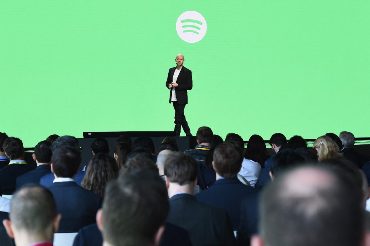 Founder and Chief Executive Officer of Spotify Daniel Ek speaks onstage during Spotify Investor Day at Spring Studios on March 15, 2018 in New York City. 