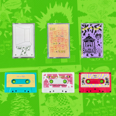 Colorful collection: Tapes and sleeve designs for Mix-A-Tape cassettes.
