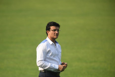 The president of the Board of Control for Cricket in India (BCCI) Sourav Ganguly inspects the preparations at The Eden Gardens cricket stadium in Kolkata on November 20, 2019, ahead of the second Test cricket match between India and Bangladesh. 