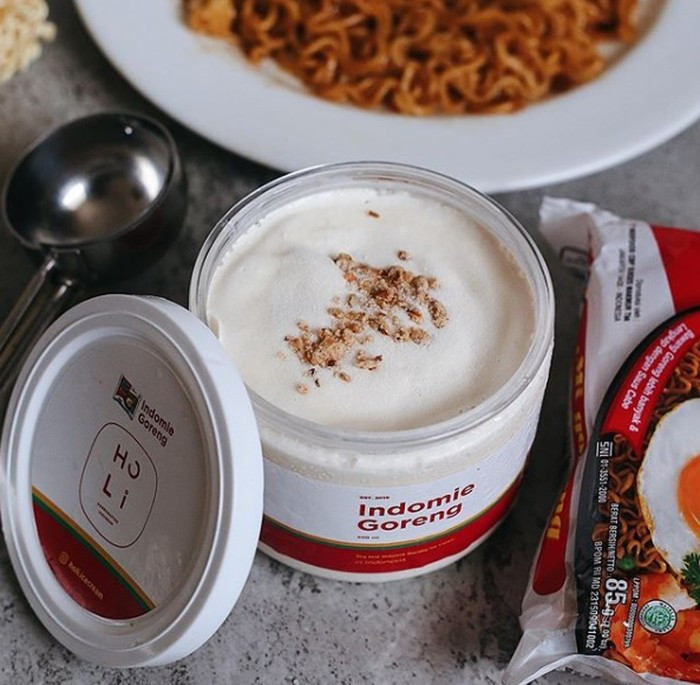 One-of-a-kind: Local ice cream producer Holi Ice Cream created an Indomie Goreng (friend Indomie) flavored ice cream, which they launched last year. 