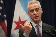 Chicago Mayor Rahm Emanuel speaks at a press conference where he addressed issues related to the city's murder rate and the city's Sanctuary City policy on January 25, 2017 in Chicago, Illinois. President Donald Trump has threatened to cut federal funding to Sanctuary Cities and has threatened to 