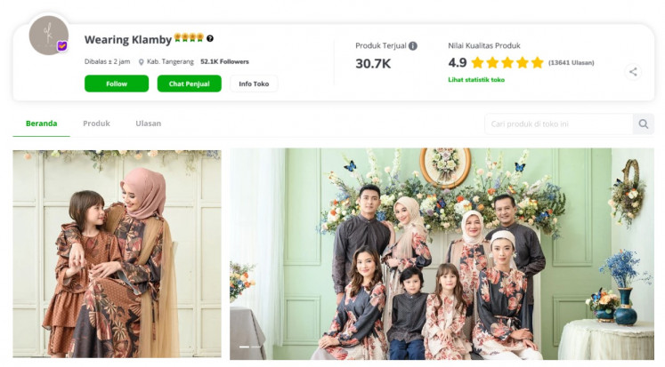 Wearing Klamby official store on Tokopedia 