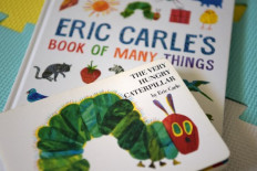 Eric Carle's "The Very Hungry Caterpillar" and "Book of Many Things" in Los Angeles, California. Eric Carle, author and illustrator of the beloved children's classic "The Very Hungry Caterpillar," has died aged 91.