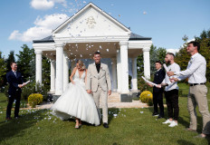 Bianka Uti and Patrik Dragoner celebrate their wedding ceremony as the coronavirus disease (COVID-19) restrictions are eased in Biri, Hungary, June 4, 2021.