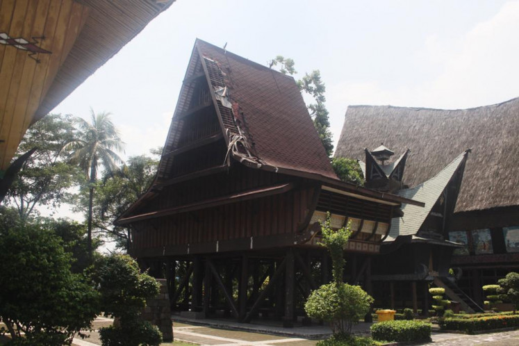 Not maintained: The roof tiles of the North Sumatra pavilion shows damages in need of repair.