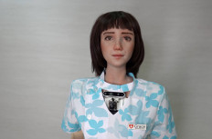 Humanoid robot Grace, developed by Hanson Robotics and designed for the healthcare market to interact and comfort the elderly and isolated people, especially those suffering during the coronavirus disease (COVID-19) pandemic, is seen at the company's lab in Hong Kong, China.