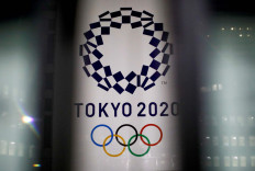 The logo of the Tokyo Olympic Games, at the Tokyo Metropolitan Government Office building in Tokyo, Japan, January 22, 2021.