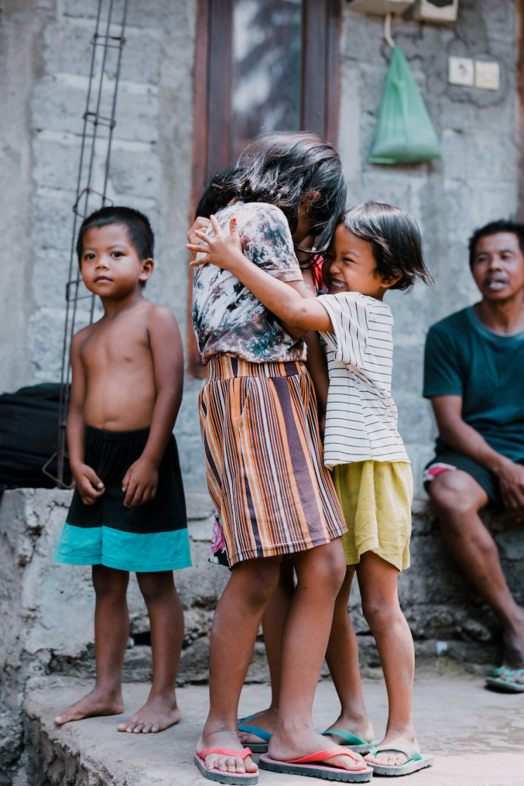 Feeling happy: Children under the Bali Children's Foundation program.