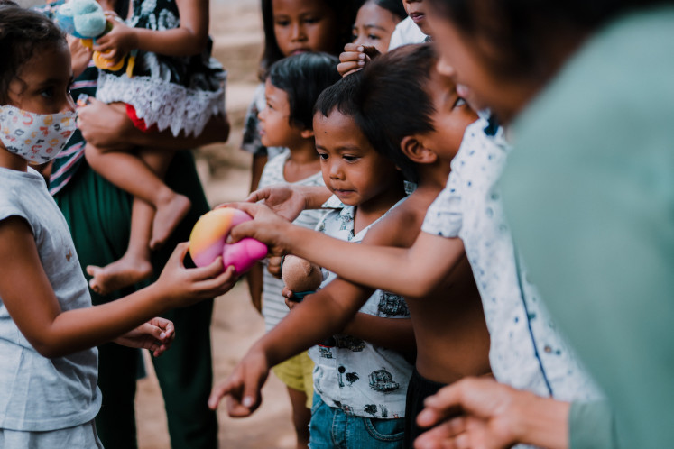 Learning together: Children who are cared for under the Bali Children's Foundation program.