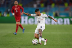 Italy's forward Lorenzo Insigne controls the ball during the UEFA EURO 2020 Group A football match between Turkey and Italy at the Olympic Stadium in Rome on June 11, 2021. 
