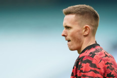Manchester United's English goalkeeper Dean Henderson warms up for the English Premier League football match between Manchester City and Manchester United at the Etihad Stadium in Manchester, north west England, on March 7, 2021.

