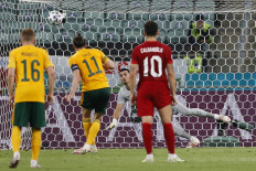 Wales' forward Gareth Bale misses a penalty kick during the UEFA EURO 2020 Group A football match between Turkey and Wales at the Olympic Stadium in Baku on June 16, 2021.