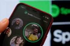 This illustration photo shows the log in screen of Spotify's Greenroom live audio app on a smartphone in Los Angeles on June 16, 2021. Spotify on Wednesday launched a live audio app called Greenroom, which allows users to join live discussions or to host their own.